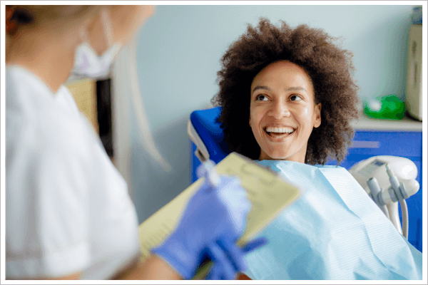 patient getting a dental exam